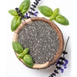 Fresh Chia Seeds 250gm in Wooden Bowl