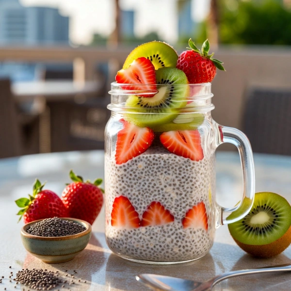Chia seeds smoothie overnight oats healthy breakfast UAE